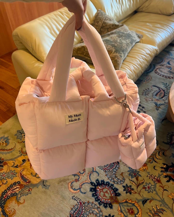 Puffer Mini Keychain Bag - Pink