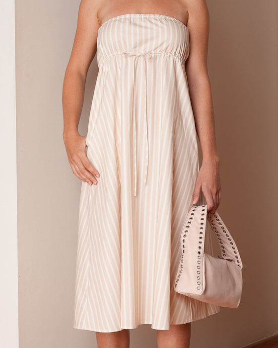 Dream Strapless Dress - Blush Stripe