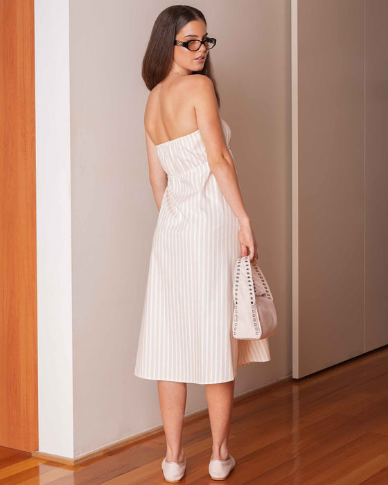 Dream Strapless Dress - Blush Stripe