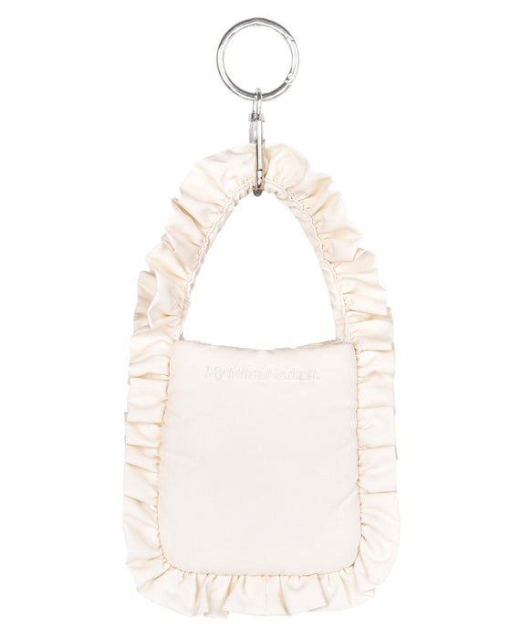 Mini Pillow Tote Keychain - Cream Frill