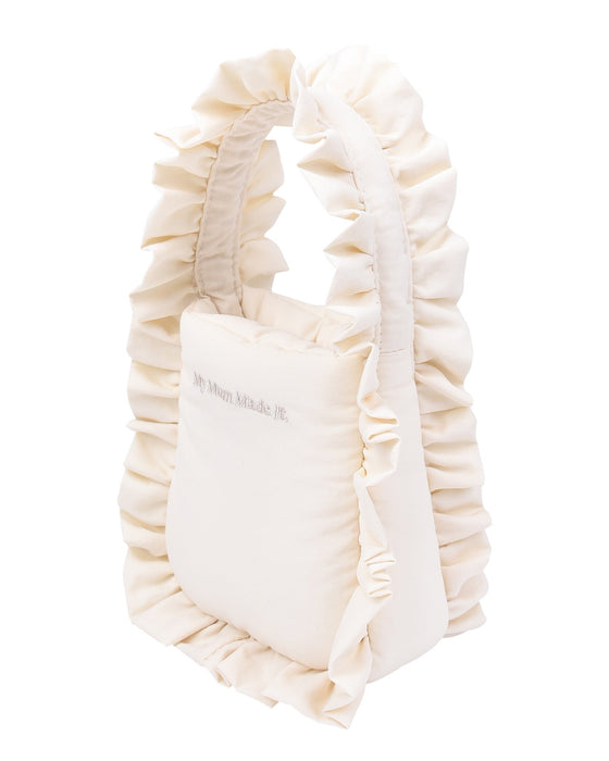 Mini Pillow Tote Keychain - Cream Frill